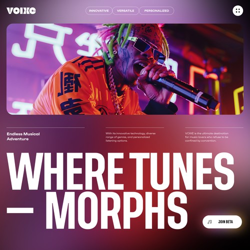 Modern Website Concept for AI-Driven Music Streamiong App
