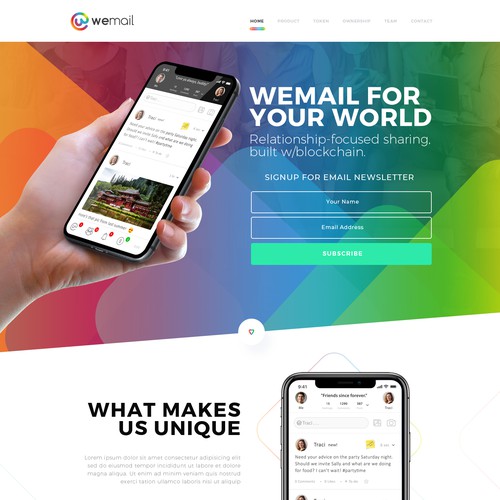 Single page Webdesign for Wemail