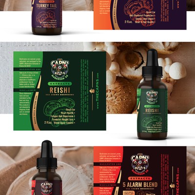 The Capn's Mushroom Extract Label